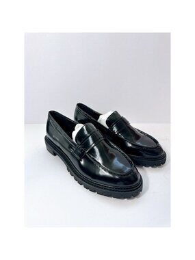 Size 13 Women’s Black Chunky Loafers Platform Lug Sole Slip-On Oxford Shoes